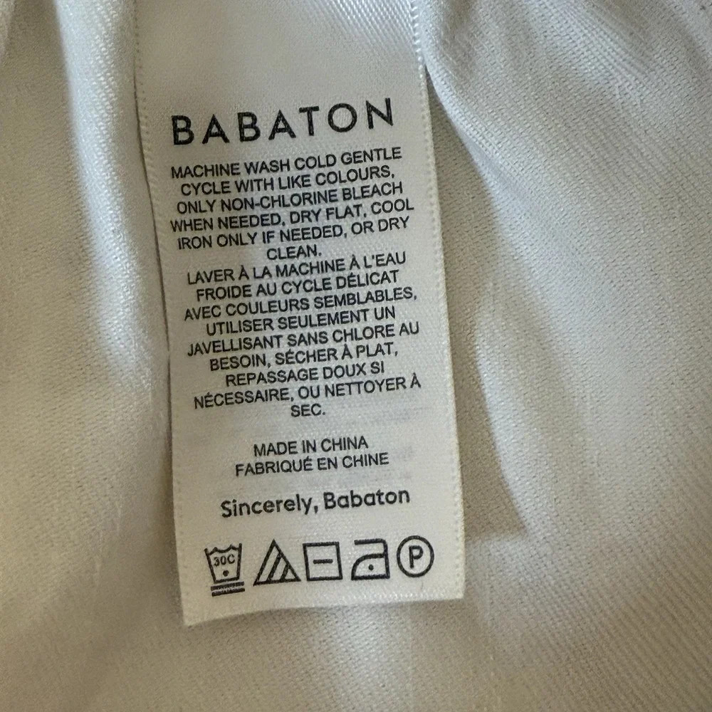 Babaton Dexter Linen‎ Blend Trouser Ankle Pants Small Ivory Quiet Luxury Neutral